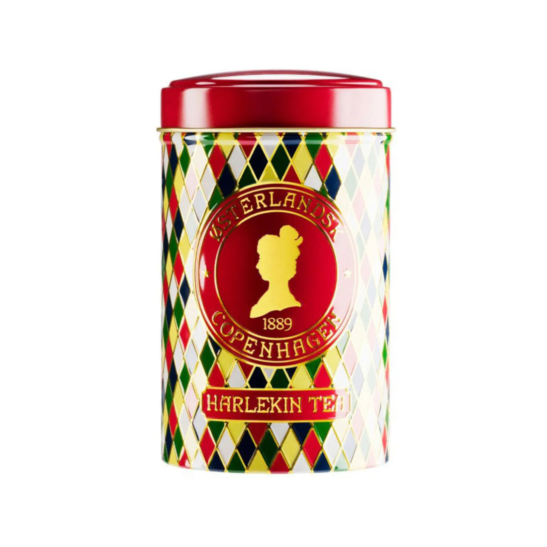 Harlekin Tea from Østerlandsk 1889 comes in an iconic colourful tea tin inspired by the classic harlequin pattern. A stylish gift for tea lovers and an eye-catching addition to any kitchen or tea collection.