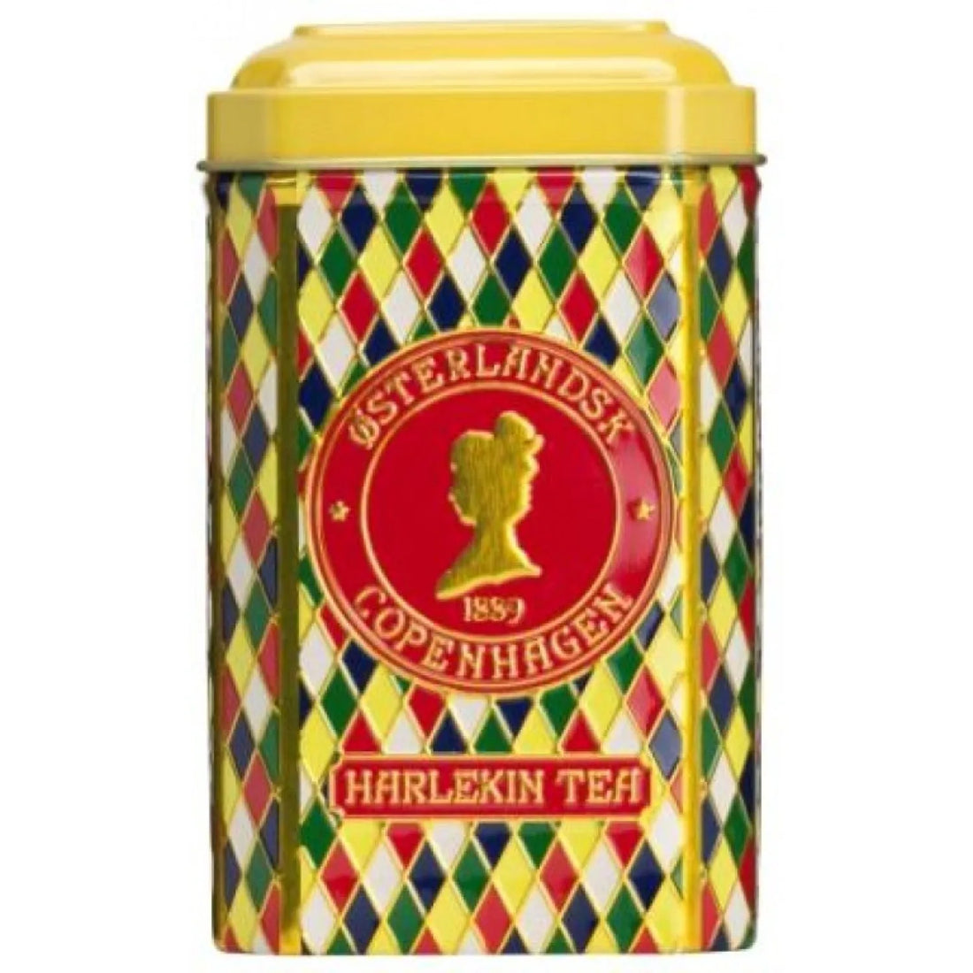 Harlekin Tea from Østerlandsk 1889 comes in an iconic colourful tea tin inspired by the classic harlequin pattern. A stylish gift for tea lovers and an eye-catching addition to any kitchen or tea collection.
