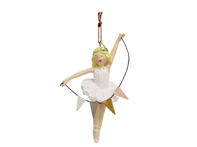 Personalized ballerina Christmas ornament featuring the name Caroline