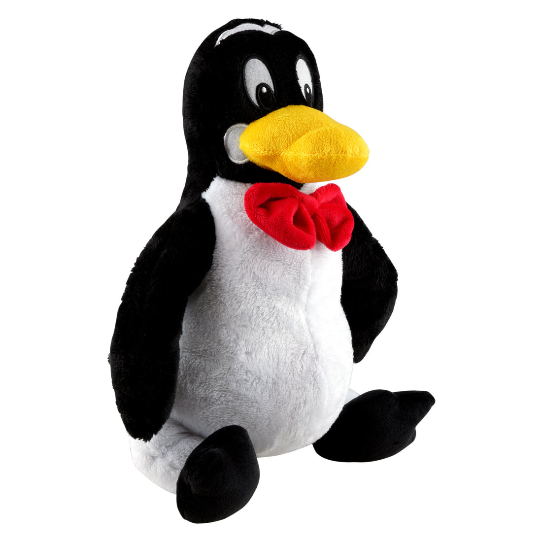 Pingo bamse fra Rasmus Klump i blød plys fra Barbo Toys. Klassisk pingvinfigur med rød sløjfe, perfekt til kram og leg.
