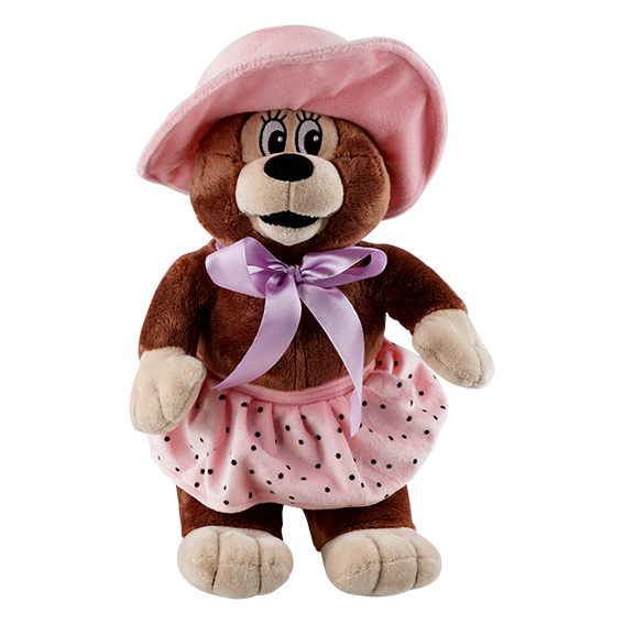 Rasmus Klump Mille-bamse fra Barbo Toys i blød plys med klassisk design inspireret af den populære figur fra Rasmus Klump-universet.