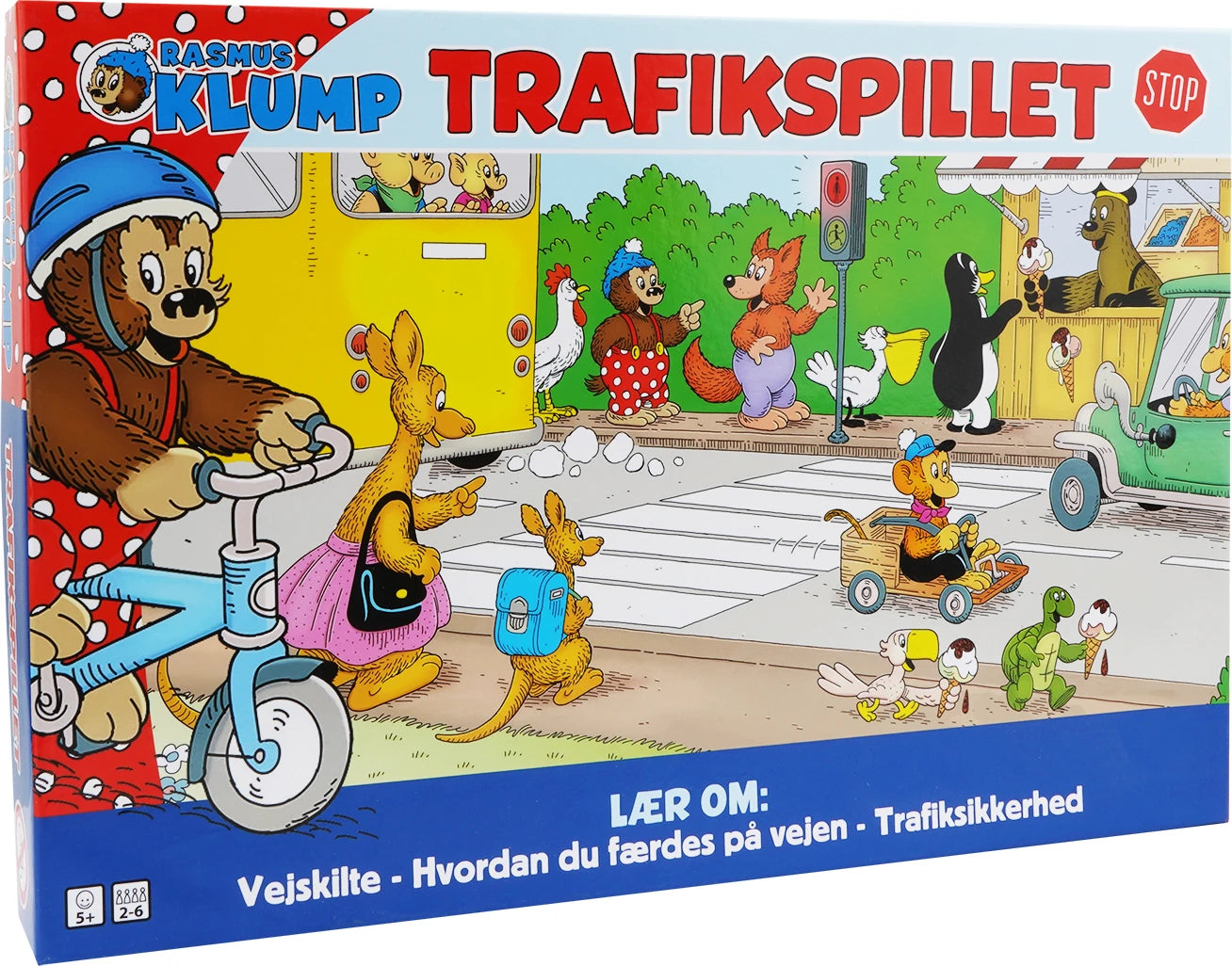 Educational Rasmus Klump Traffic Game teaching children about road signs, road safety, and traffic rules through fun gameplay with Rasmus Klump and friends.