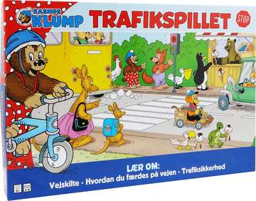 Educational Rasmus Klump Traffic Game teaching children about road signs, road safety, and traffic rules through fun gameplay with Rasmus Klump and friends.