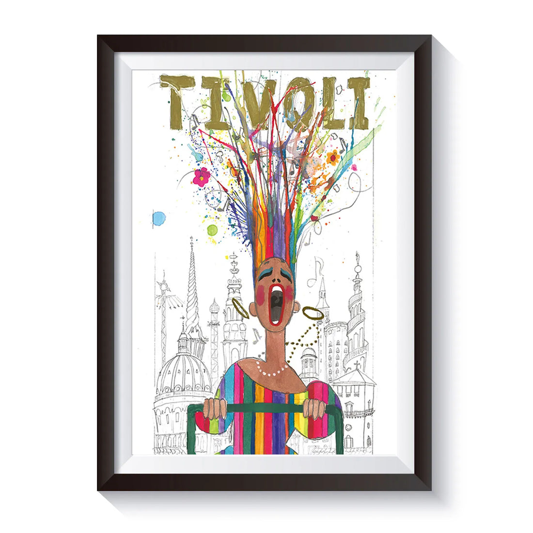 Den eksklusive Tivoli-plakat SCREAM illustrerer spændingen og adrenalinsuset fra Tivolis mest populære forlystelser. Det farverige kunstmotiv kombinerer ikoniske elementer fra Tivoli København med et moderne og iøjnefaldende design. Designet af Thomas Winkler