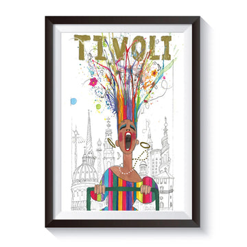 Den eksklusive Tivoli-plakat SCREAM illustrerer spændingen og adrenalinsuset fra Tivolis mest populære forlystelser. Det farverige kunstmotiv kombinerer ikoniske elementer fra Tivoli København med et moderne og iøjnefaldende design. Designet af Thomas Winkler