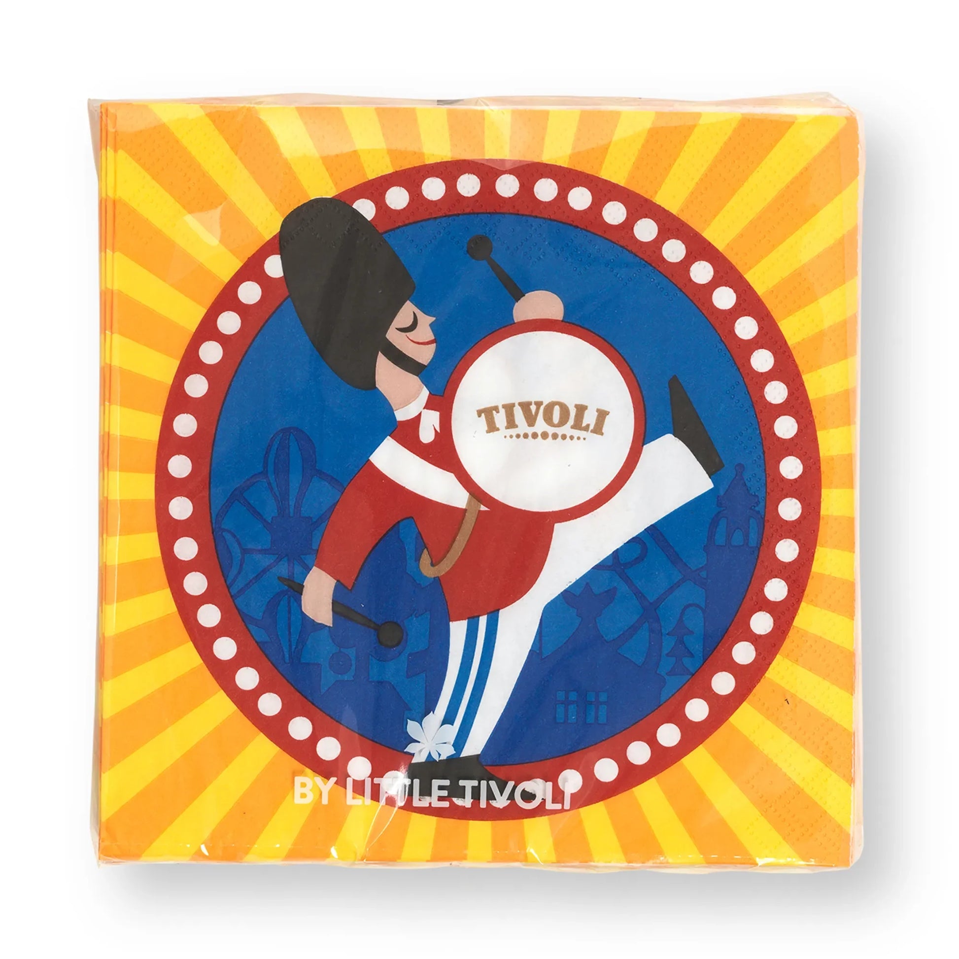 Decorative Tivoli paper napkins with the iconic toy soldier drummer design, perfect for dinner parties, celebrations, and festive table settings